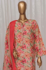 Bin Saeed Stitched 3 Piece Exclusive Printed Lawn Vol-03 Collection-SM-1377-Skin