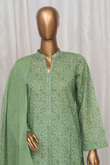 Bin Saeed Stitched 3 Piece Exclusive Printed Lawn Vol-03 Collection-SM-1380-Green