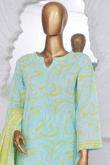 Bin Saeed Stitched 3 Piece Exclusive Printed Lawn Vol-02 Collection-SM-1385-Ferozi
