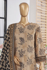 Bin Saeed Stitched 3 Piece Exclusive Printed Lawn Vol-05 Collection-SM-1386-Skin