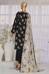 Bin Saeed Stitched 3 Piece Exclusive Printed Lawn Vol-05 Collection-SM-1387-Black