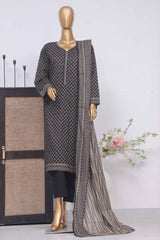 Bin Saeed Stitched 3 Piece Exclusive Printed Lawn Vol-02 Collection-SM-1391-Black
