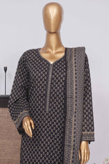 Bin Saeed Stitched 3 Piece Exclusive Printed Lawn Vol-02 Collection-SM-1391-Black