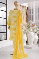 Bin Saeed Stitched 3 Piece Exclusive Printed Lawn Vol-02 Collection-SM-1392-Yellow