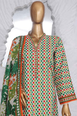 Bin Saeed Stitched 3 Piece Exclusive Printed Lawn Vol-05 Collection-SM-1395-Green