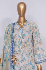 Bin Saeed Stitched 3 Piece Exclusive Printed Lawn Vol-04 Collection-SM-1399-Skin