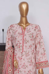 Bin Saeed Stitched 3 Piece Exclusive Printed Lawn Vol-04 Collection-SM-1402-Pink