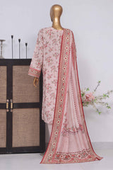 Bin Saeed Stitched 3 Piece Exclusive Printed Lawn Vol-04 Collection-SM-1402-Pink