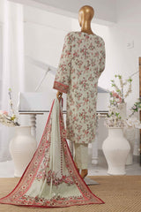 Bin Saeed Stitched 3 Piece Exclusive Printed Lawn Vol-04 Collection-SM-1403-Pista