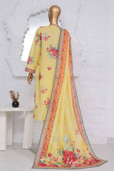 Bin Saeed Stitched 3 Piece Exclusive Printed Lawn Vol-03 Collection-SM-1405-Yellow