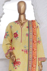 Bin Saeed Stitched 3 Piece Exclusive Printed Lawn Vol-03 Collection-SM-1405-Yellow