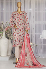 Bin Saeed Stitched 3 Piece Exclusive Printed Lawn Vol-05 Collection-SM-1408-Skin
