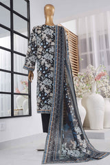 Bin Saeed Stitched 3 Piece Exclusive Printed Lawn Vol-02 Collection-SM-1409-Black