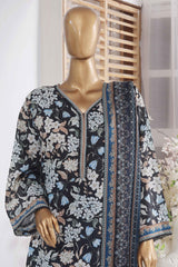 Bin Saeed Stitched 3 Piece Exclusive Printed Lawn Vol-02 Collection-SM-1409-Black