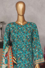 Bin Saeed Stitched 3 Piece Exclusive Printed Lawn Vol-04 Collection-SM-1412-Green