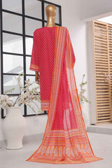 Bin Saeed Stitched 3 Piece Exclusive Printed Lawn Vol-05 Collection-SM-1416-Dark Pink