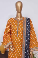Bin Saeed Stitched 3 Piece Exclusive Printed Lawn Vol-03 Collection-SM-1420-Mustard