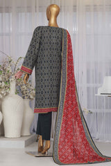 Bin Saeed Stitched 3 Piece Exclusive Printed Lawn Vol-05 Collection-SM-1421-D.Green