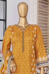 Bin Saeed Stitched 3 Piece Exclusive Printed Lawn Vol-05 Collection-SM-1423-Golden