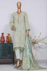 Bin Saeed Stitched 3 Piece Exclusive Printed Lawn Vol-02 Collection-SM-1433-Pista