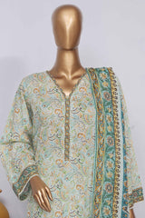 Bin Saeed Stitched 3 Piece Exclusive Printed Lawn Vol-02 Collection-SM-1433-Pista