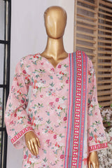Bin Saeed Stitched 3 Piece Exclusive Printed Lawn Vol-02 Collection-SM-1436-Pink