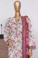 Bin Saeed Stitched 3 Piece Exclusive Printed Lawn Vol-04 Collection-SM-1442-Multi
