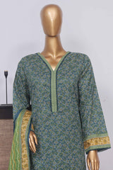Bin Saeed Stitched 3 Piece Exclusive Printed Lawn Vol-03 Collection-SM-1447-Green