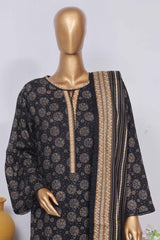 Bin Saeed Stitched 3 Piece Exclusive Printed Lawn Vol-02 Collection-SM-1450-Black
