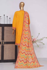 Bin Saeed Stitched 3 Piece Exclusive Printed Lawn Vol-03 Collection-SM-1451-Orange