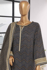 Bin Saeed Stitched 3 Piece Exclusive Printed Lawn Vol-04 Collection-SM-1455-Black