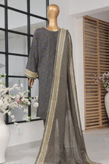 Bin Saeed Stitched 3 Piece Exclusive Printed Lawn Vol-04 Collection-SM-1455-Black
