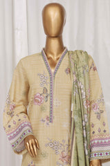 Bin Saeed Stitched 3 Piece Exclusive Printed Lawn Vol-03 Collection-SM-1514-Lemon