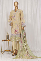 Bin Saeed Stitched 3 Piece Exclusive Printed Lawn Vol-03 Collection-SM-1514-Lemon