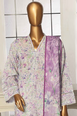 Bin Saeed Stitched 3 Piece Exclusive Printed Lawn Vol-03 Collection-SM-1515-Purple