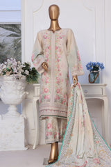 Bin Saeed Stitched 3 Piece Exclusive Printed Lawn Collection-SM-1517-Skin
