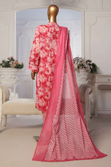 Bin Saeed Stitched 3 Piece Exclusive Printed Lawn Vol-05 Collection-SM-1518-Pink