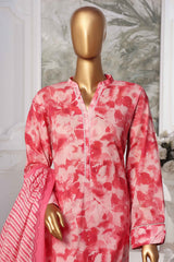 Bin Saeed Stitched 3 Piece Exclusive Printed Lawn Vol-05 Collection-SM-1518-Pink