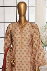 Bin Saeed Stitched 3 Piece Exclusive Printed Lawn Vol-03 Collection-SM-1520-Skin