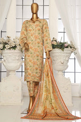 Bin Saeed Stitched 3 Piece Exclusive Printed Lawn Vol-05 Collection-SM-1545-Cream