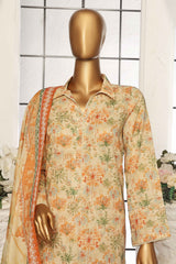 Bin Saeed Stitched 3 Piece Exclusive Printed Lawn Vol-05 Collection-SM-1545-Cream