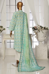 Bin Saeed Stitched 3 Piece Exclusive Printed Lawn Vol-04 Collection-SM-1546-Ferozi