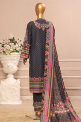 Bin Saeed Stitched 3 Piece Exclusive Emb Lawn Vol-02 Collection-SM-1557-Blue