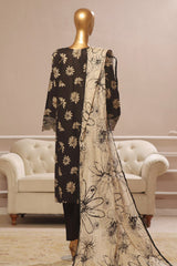 Bin Saeed Stitched 3 Piece Exclusive Emb Lawn Vol-02 Collection-SM-1574-Black