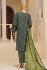 Bin Saeed Stitched 3 Piece Exclusive Emb Lawn Vol-02 Collection-SM-1577-Green