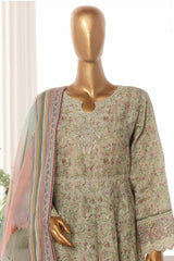 Bin Saeed Stitched 3 Piece Emb Lawn Frock Vol-02 Collection-SM-1625-Green