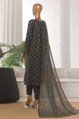 Bin Saeed Stitched 3 Piece Emb Lawn Frock Vol-03 Collection-SM-1644-Green