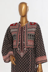 Bin Saeed Stitched 3 Piece Exclusive Emb Lawn With Coat Collection-SM-1655-Black