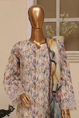 Bin Saeed Stitched 3 Piece Exclusive Emb Lawn Vol-03 Collection-SM-1697-Skin