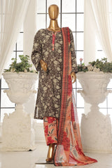 Bin Saeed Stitched 3 Piece Exc Printed Lawn Vol-02 Collection-SM-1714-Grey